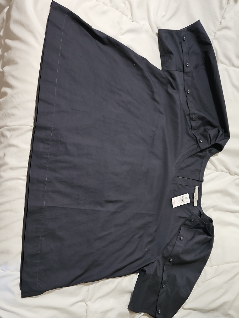 LOFT Gray Puffy Sleeve Shirt